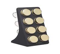 MasterClass Eight Jar Spice Rack with Matt Black and Brass Finish