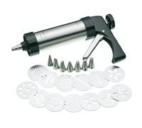 MasterClass Icing Set and Biscuit Maker, with Eight Nozzles and Thirteen Cutters, Display Boxed, 22 Pieces