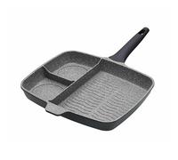 MasterClass Induction Aluminium 3 Section Grill Pan Marble Coating
