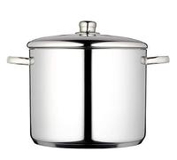 MasterClass Induction-Safe Stainless Steel Large Stock Pot with Lid, Cooking Saucepan with Handles, 14 Litres