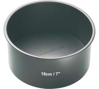 MasterClass KCMCHB11 18 cm Deep Cake Tin with PFOA Non Stick and Loose Bottom, 1 mm Carbon Steel, 6 Inch Round Pan, Grey