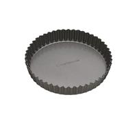 MasterClass KCMCHB39 20 cm Loose Bottomed Tart Tin with PFOA Non Stick, Robust 1 mm Thick Carbon Steel, 8 Inch Fluted Round Quiche Pan, Grey