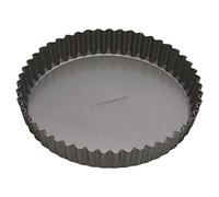 MasterClass KCMCHB40 Large Tart Tin, Fluted Quiche Pan with Loose Base and PFOA Non Stick, Robust 1 mm Thick Carbon Steel, 30 cm (12 Inch) , Grey