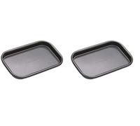 MasterClass KCMCHB53 Single Portion Baking Tray with PFOA Non Stick, Robust 1 mm Carbon Steel, 16.5 x 10 cm, Grey (Pack of 2)