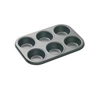 MasterClass KCMCHB6 6 Hole Muffin Tray with PFOA Non Stick, Robust 1mm Carbon Steel, 27 x 18cm Cupcake Tin , Grey
