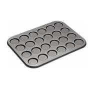 MasterClass KCMCHB82 Macaron Baking Tray/Whoopie Pie Tin with PFOA Non Stick, 24 Holes, Robust 1 mm Carbon Steel, 35 x 27 cm, Grey
