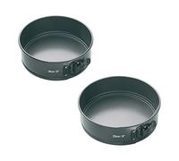 MasterClass KCMCHBSET3 23 and 20 cm Springform Cake Tin Set of 2, Robust 1 mm Carbon Steel with PFOA Non Stick, Includes 2 Loose Bottom Pans, Grey