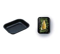 masterclass KitchenCraft Professional Roasting Tin, Glass, Black, 27 x 21 x 4 cm Professional Baking Tray, Vitreous Enamel, 24 x 18 cm