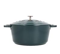 MasterClass Large Casserole Dish with Lid, Lightweight Cast Aluminium, Induction Hob and Oven Safe, Hunter Green Colour, 5 Litre/28 cm