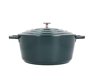 MasterClass Large Casserole Dish with Lid, Lightweight Cast Aluminium, Induction Hob and Oven Safe, Hunter Green Colour, 5 Litre/28 cm