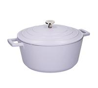 MasterClass Large Casserole Dish with Lid, Lightweight Cast Aluminium, Induction Hob and Oven Safe, Lavender, 5 Litre/28 cm