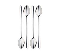 MasterClass Latte Spoons for Lattes, Ice Creams, Milkshakes, Stainless Steel, 12 cm, Set of 4, Silver