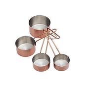 MasterClass Stainless Steel Measuring Cups (Set of 4) -Copper Finish, Silver/Brown