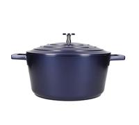 MasterClass Medium Casserole Dish with Lid 4 Litre/24 cm, Lightweight Cast Aluminium, Induction Hob and Oven Safe, Blue