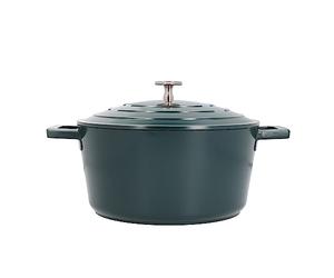 MasterClass Medium Casserole Dish with Lid 4 Litre/24 cm, Lightweight Cast Aluminium, Induction Hob and Oven Safe, Hunter Green