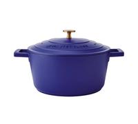 Masterclass Medium Cast Aluminium Casserole Dish, 4L Non-Stick Round Indcution Hob, Electric Blue, Lightweight, Gift Boxed, 24Cm