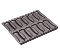 MasterClass Non-Stick 12 Hole Eclair Baking Pan - Grey - Steel - Baking Tray