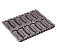 MasterClass Non-Stick 12 Hole Éclair Baking Tray, Carbon Steel, 31 x 25.5cm in Grey | Size: 31 x 25.5 cm Masterclass Grey 31 x 25.5 cm