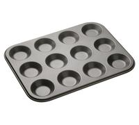 MasterClass Non-Stick 12 Hole Shallow Pan - Grey - Steel - Baking Tray