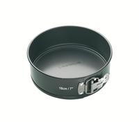 MasterClass 18 cm Springform Cake Tin with Loose Base and PTFE, PFOA and BPA Free Non Stick, Robust 1mm Thick Carbon Steel,7 Inch Round Pan, Grey