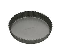 MasterClass Non-Stick Loose Tart and Quiche Tin with PTFE, PFOA and BPA Free Non Stick, Robust 1mm Thick Carbon Steel, Fluted Carbon Steel, Round 23cm (9''), Sleeved