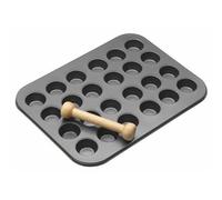 MasterClass Non-Stick 24 Hole Mini Tin & Wooden Plunger