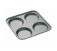 MasterClass 4 Hole Yorkshire Pudding Tray with PFOA Non Stick, Robust 1 mm Carbon Steel, 24 cm