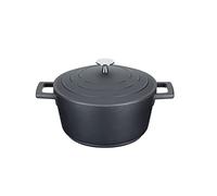MasterClass Non-Stick Cast Aluminium Casserole Dish with Lid 2.5L, Black | Lightweight and Non-Stick Dutch Oven, Self Basting Lid, Oven Safe Cooking Pot, Easy to Grip Handles, Anti-Scratch, PFOA-Free
