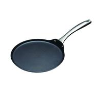 MasterClass Carbon Steel Non-Stick Induction-Safe Crêpe and Pancake Pan, For Making Pancakes, Omelettes and Tawa Roti with PTFE, PFOA and BPA Free Non Stick, Dishwasher Safe, 24 cm - Black