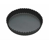 MasterClass Non-Stick Fluted Flan & Quiche Tin with Loose Base, Carbon Steel Bakeware for Sweet and Savoury Baking, Easy Release Design, 23cm, PFAS-Free Bakeware