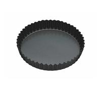 MasterClass Non-Stick Loose Tart and Quiche Tin with PTFE, PFOA and BPA Free Non Stick, Robust 1mm Thick Carbon Steel, Fluted Carbon Steel, Round 23cm (9''), Sleeved