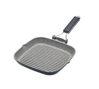 MasterClass Non-Stick Induction-Safe Griddle Pan with Folding Handle, 20 cm (8”), ['Grey']