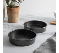 MasterClass Non-Stick Loose Base Sandwich Pans, Set of 2 Round Carbon Steel Baking Cake Tins, 15cm in Charcoal Masterclass Charcoal