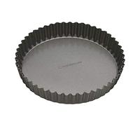 MasterClass Loose Base Fluted Quiche Tin – 25cm Round, 1mm Carbon Steel Non-Stick (Grey)