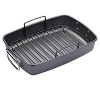 MasterClass Non-Stick Roaster with Rack, 40x28x7.5cm, Display Boxed in Grey | Size: 40x28x7.5 cm Masterclass Grey 40x28x7.5 cm