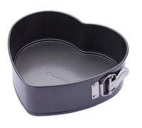 MasterClass 22.5 cm Heart Shaped Cake Tin with Loose Base, Springform Clasp & PFOA Non Stick Coating, Robust 1 mm Carbon Steel, 9 Inch Pan