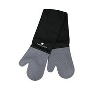 Waterproof Silicone Double Oven Gloves with Thumbs Masterclass Grey One Size