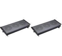 MasterClass Professional Extra Large Three Light Food Warmer, Dish Warmer, Display Boxed, Black/Grey (Pack of 2)