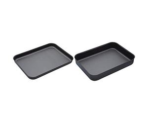 masterclass Professional Hard Anodised Non-Stick Large Baking Tin, 42 x 31 cm (16.5" x 12") & KitchenCraft Professional Hard Anodised Non-Stick Large Roasting Tin, 42 x 31 cm