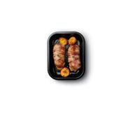 MasterClass Professional Vitreous Enamel Roasting Pan 27x21x4cm, Sleeved in Black | Size: 27 x 21 x 4 cm Masterclass Black 27 x 21 x 4 cm