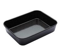 MasterClass Professional Vitreous Enamel Roasting Pan 34x26X7cm in Black | Size: 34 x 26 x 7 cm Masterclass Black 34 x 26 x 7 cm