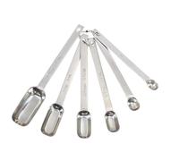 MasterClass Rectangular Stainless Steel Measuring Spoons (Set of 6), Silver