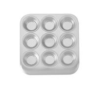 MasterClass Recycled Aluminium 9-Hole Muffin Tin, 24x22cm - Silver - Aluminium - Muffin Tin
