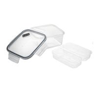 MasterClass Recycled Eco Snap Food Storage Container with Divider, 800 ml - Grey