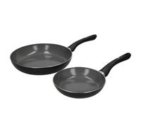 MasterClass Can-to-Pan Ceramic Eco Frying Pan Set with PTFE, PFOA and BPA Free Non Stick, Made from 7 % Recycled Aluminium, 2 cm / 28 cm 2-Piece Set,Black