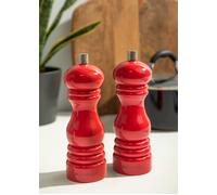 MasterClass Salt or Pepper Mill, 17cm, Set of 2, Red Masterclass Red