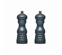 MasterClass Salt or Pepper Mill Set with Interchangeable Caps, Set of 2 Dark Grey Capstan Mills with Manual Ceramic Grinders, 17cm - Grey - ABS Body - Salt & Pepper