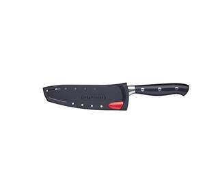 MasterClass Santoku Knife, Edgekeeper Stainless Steel Self-Sharpening Santoku Knife, 12cm (5"), Clam Packed, Black