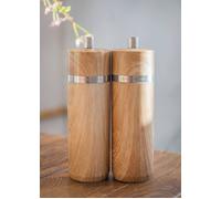 MasterClass Set of 2 Beech Salt or Pepper Mills, 17cm in Natural Masterclass Natural