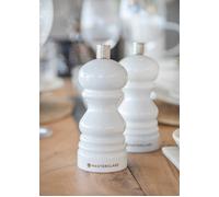 MasterClass Set of 2 White Salt or Pepper Mills, 12cm Masterclass White